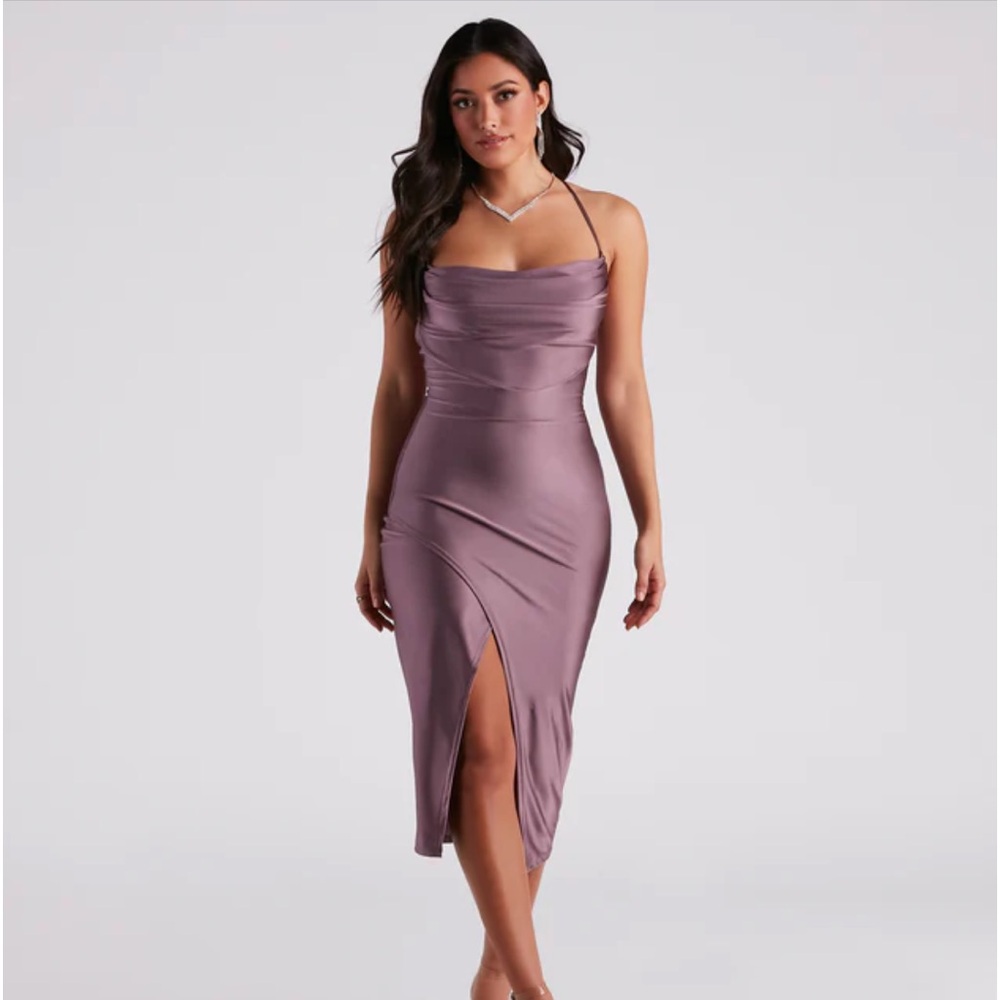 Ever So Chic Wrap-Front Midi Dress S or M